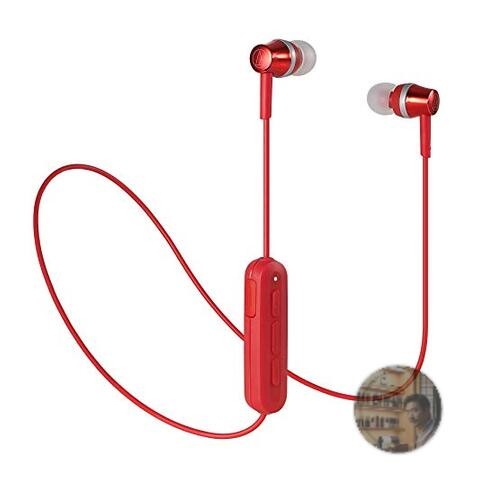 Audio-Technica ATH-CKR300BT RD Wireless Bluetooth Earphones Red with Mic