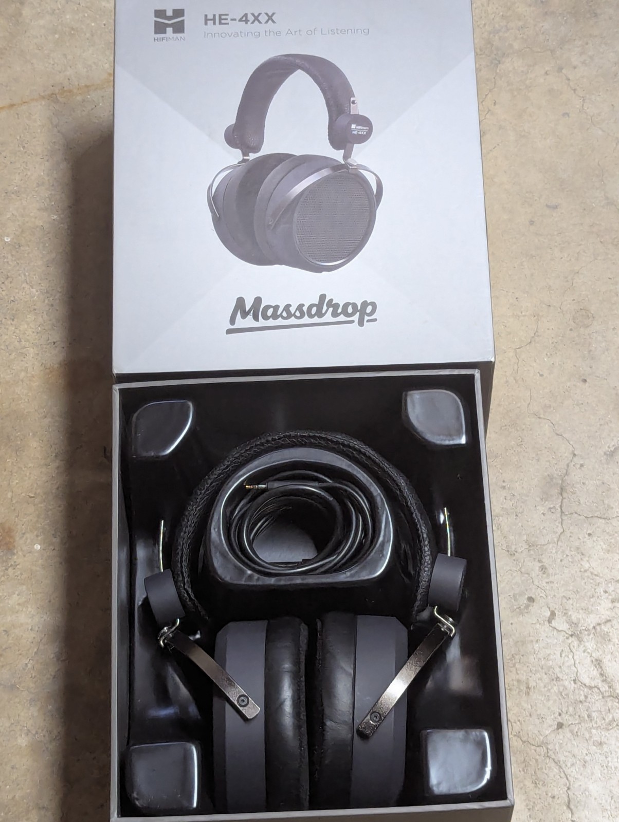 Hifiman Massdrop HE-4XX Open Back Planar Magnetic Headphones Black 35ohm 3.5mm