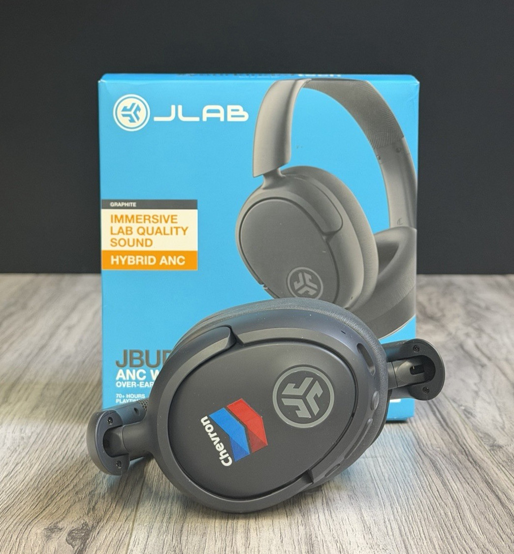 JLab JBuds Lux ANC Wireless Headphones Graphite Gray Chevron Logo Open Box NEW