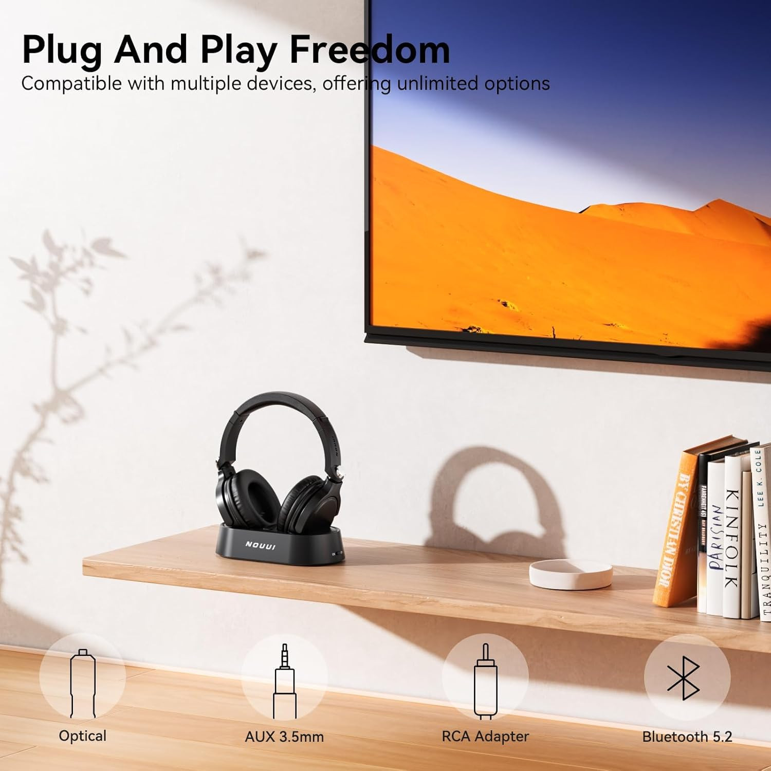 Wireless Headphones for TV Watching, TV Headphones Wireless for Seniors with Tra