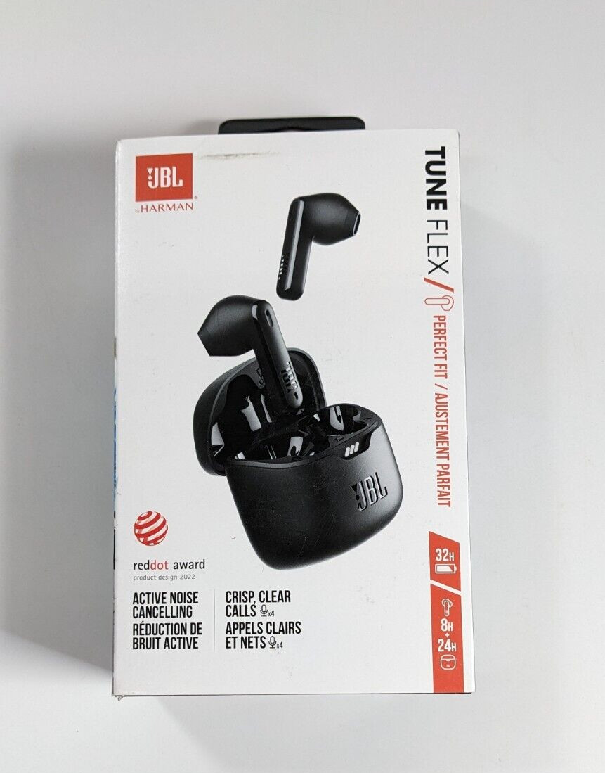 JBL Tune Flex True Wireless Noise Cancelling Earbuds- Black