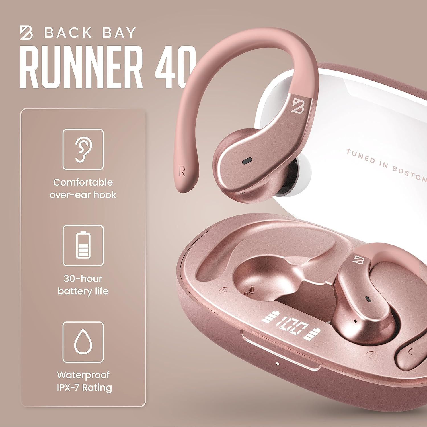 – Runner’S Wireless Earbuds Bluetooth Headphones for Sports, Hook over the Ear B