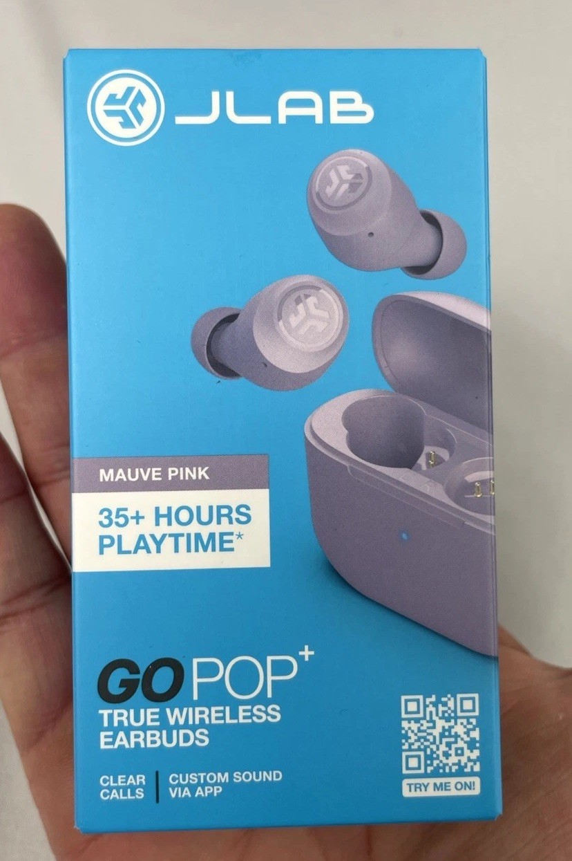 JLab GO Air POP True Wireless Earbuds-Mauve Pink Fast Shipping!!