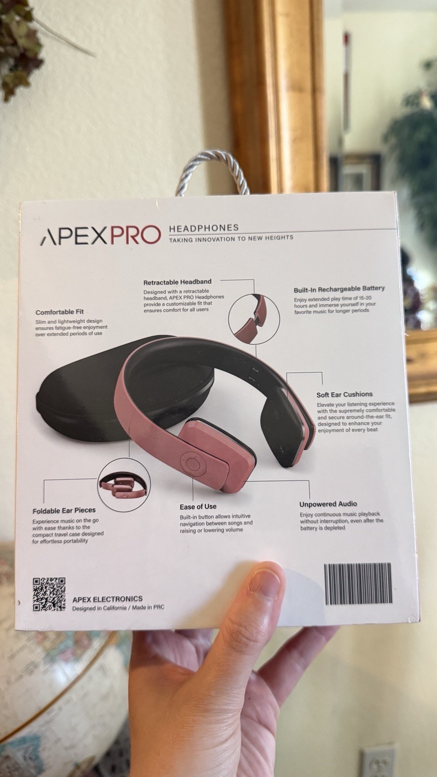 APEX PRO HEADPHONES Rose Gold Bluetooth Wireless Noise Cancelling New Sealed