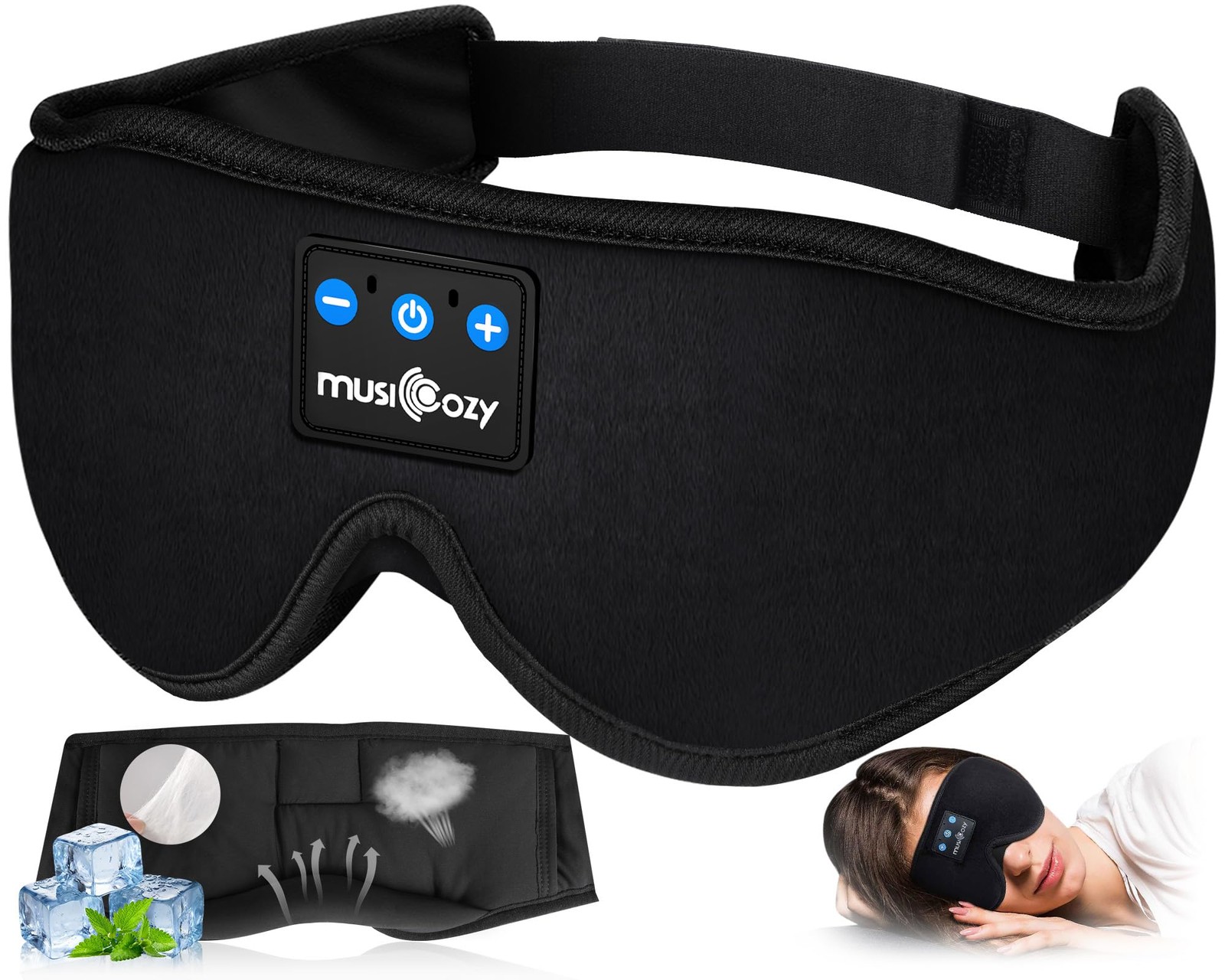 Bluetooth 5.4 Sleep Headphones Sleeping Eye Mask Earbuds Headband
