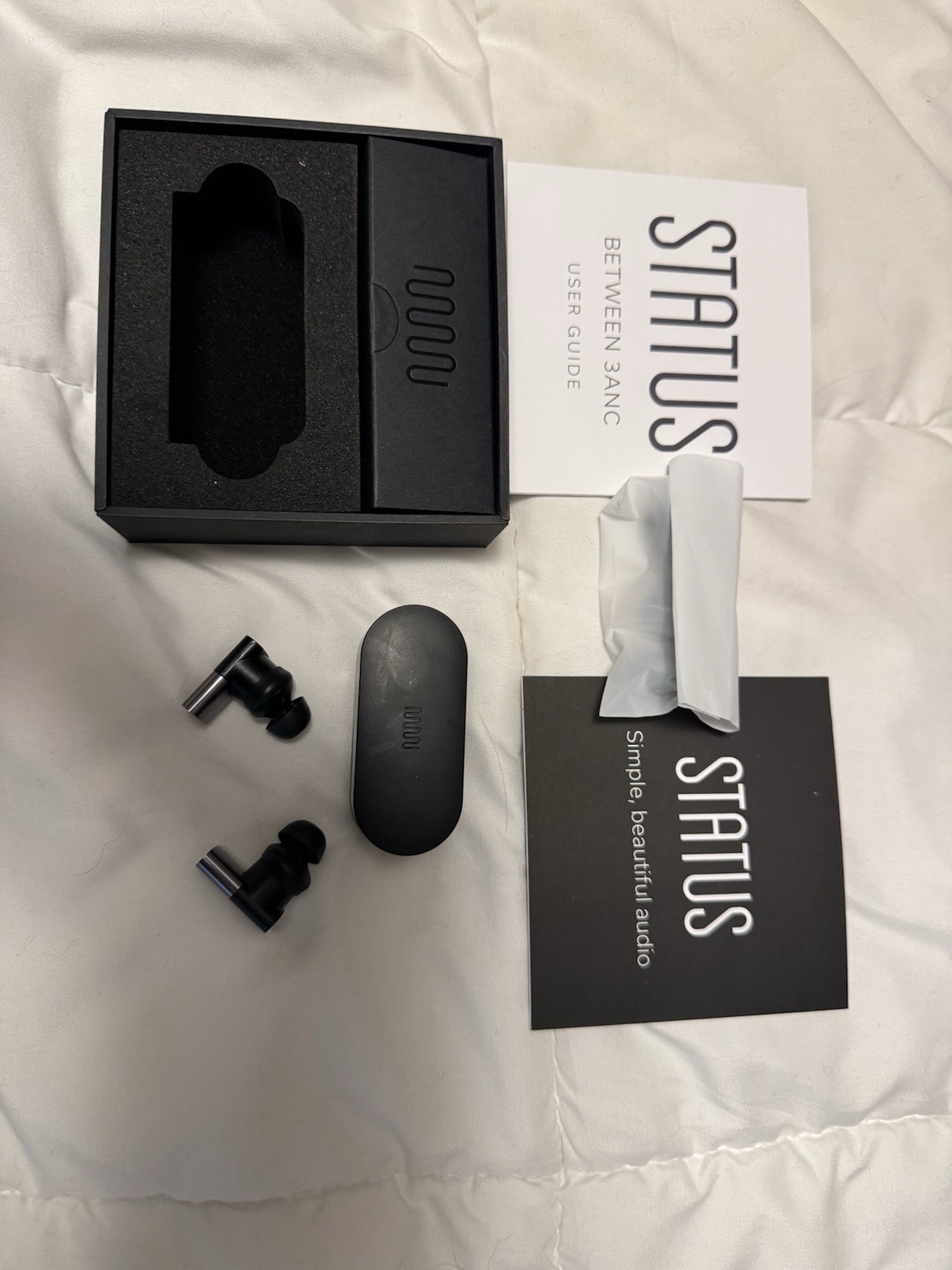 Status Between ANC 3 Black Earbuds