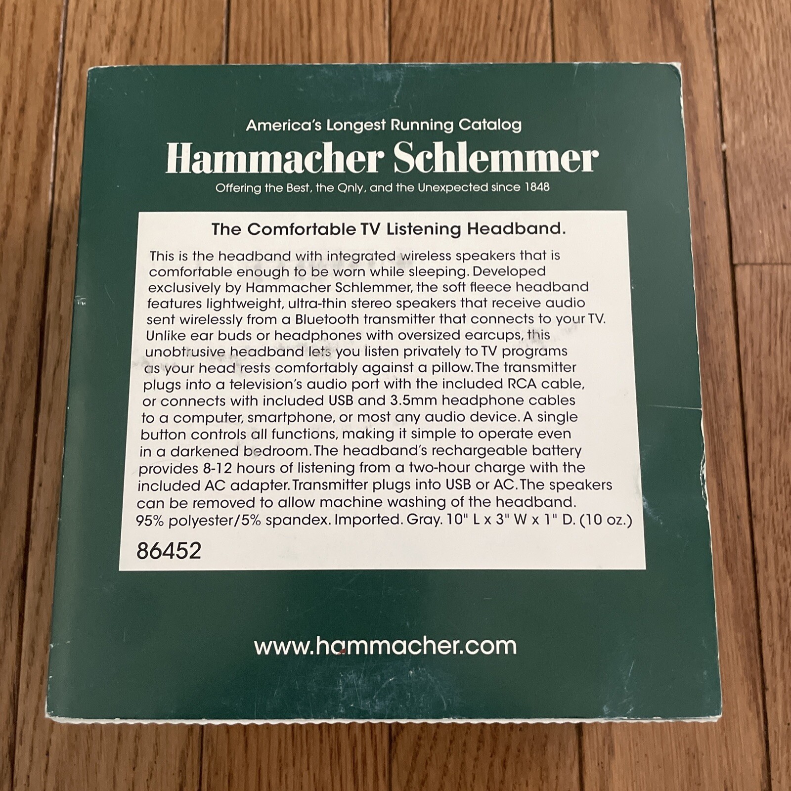 Hammacher Schlemmer The Comfortable TV Listening Headband Wireless Bluetooth