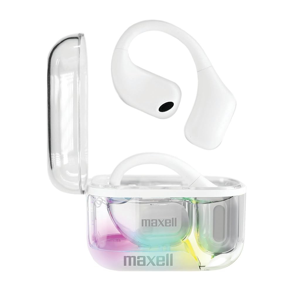 Maxell OWS Pro, Bluetooth Open Earhooks, UP to 18 Hours Playtime with Case, Hear