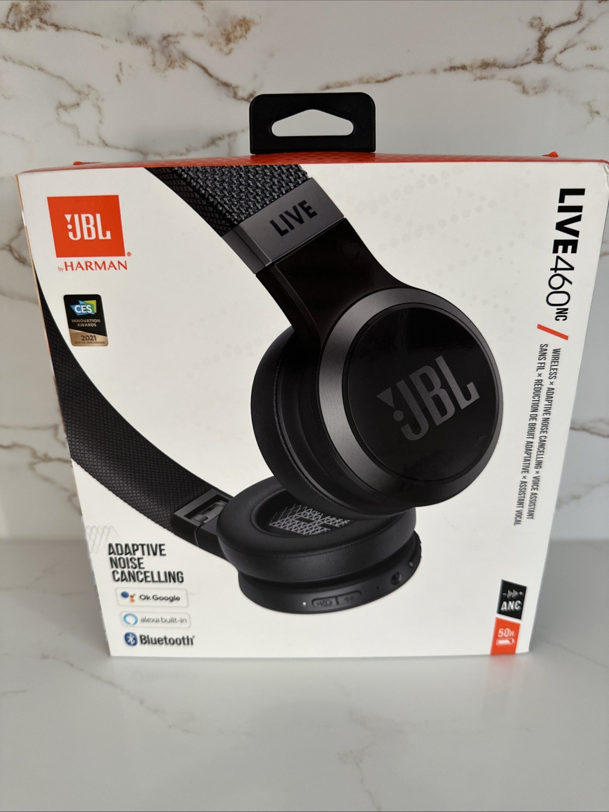 JBL Live 460NC Noise Cancelling Bluetooth Headphones Black Voice Assistant