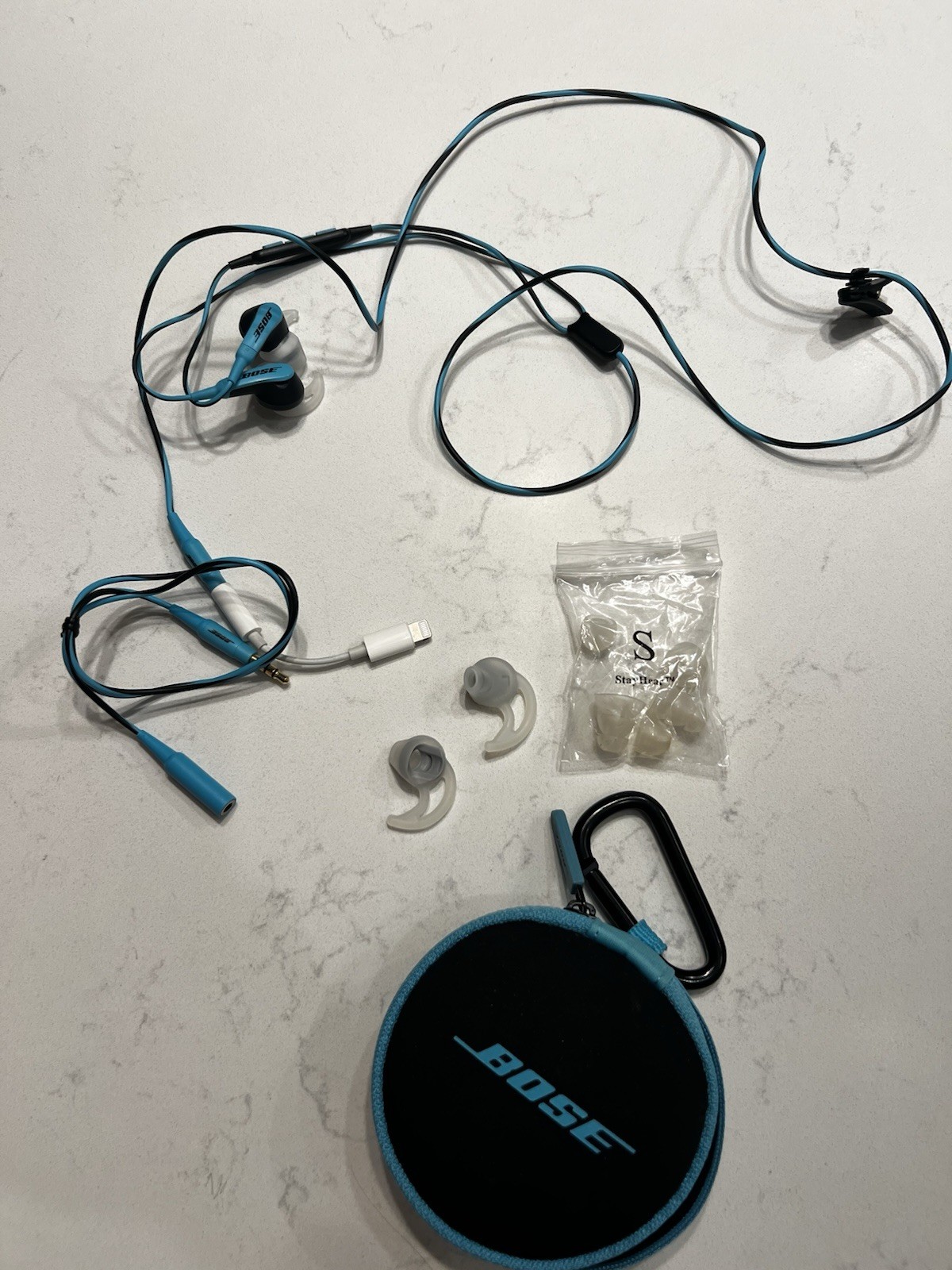 Bose SoundSport Wireless Bluetooth Earbuds Sport Headphones w/ Case Tested Aqua