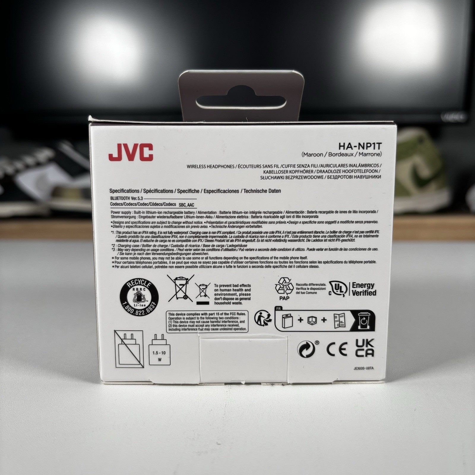 JVC Nearphones Open Ear True Wireless Bluetooth Headphones HAN-P1T Maroon *NEW*