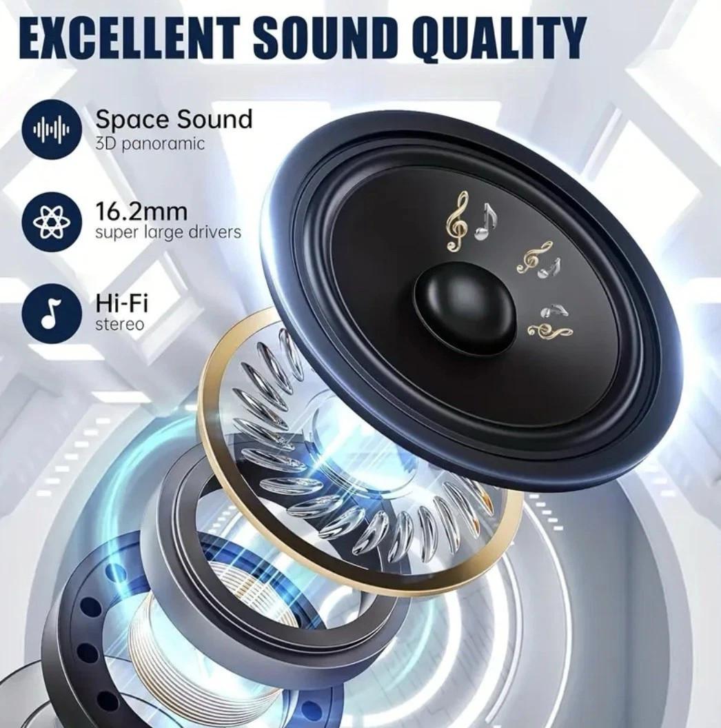 T6 Open Ear Wireless Earbuds ios android windows bluetooth type-c Color Black