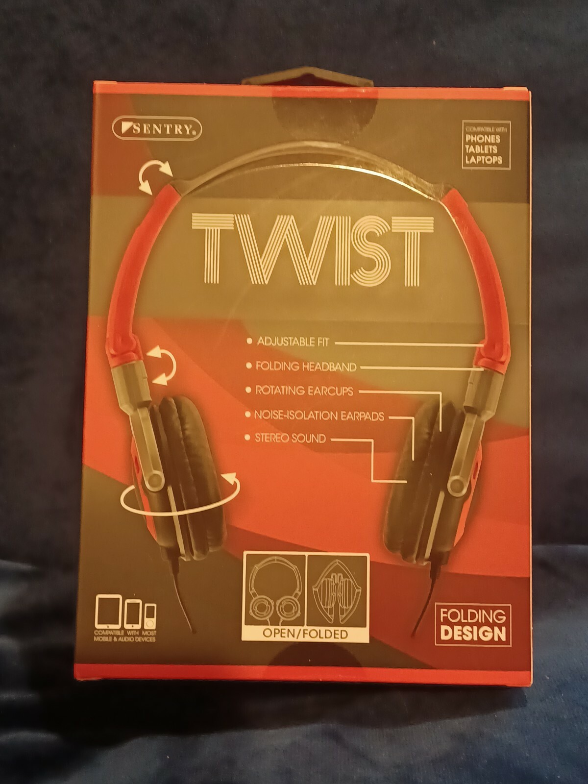 Sentry HO425 Twist Folding Stereo Headphones