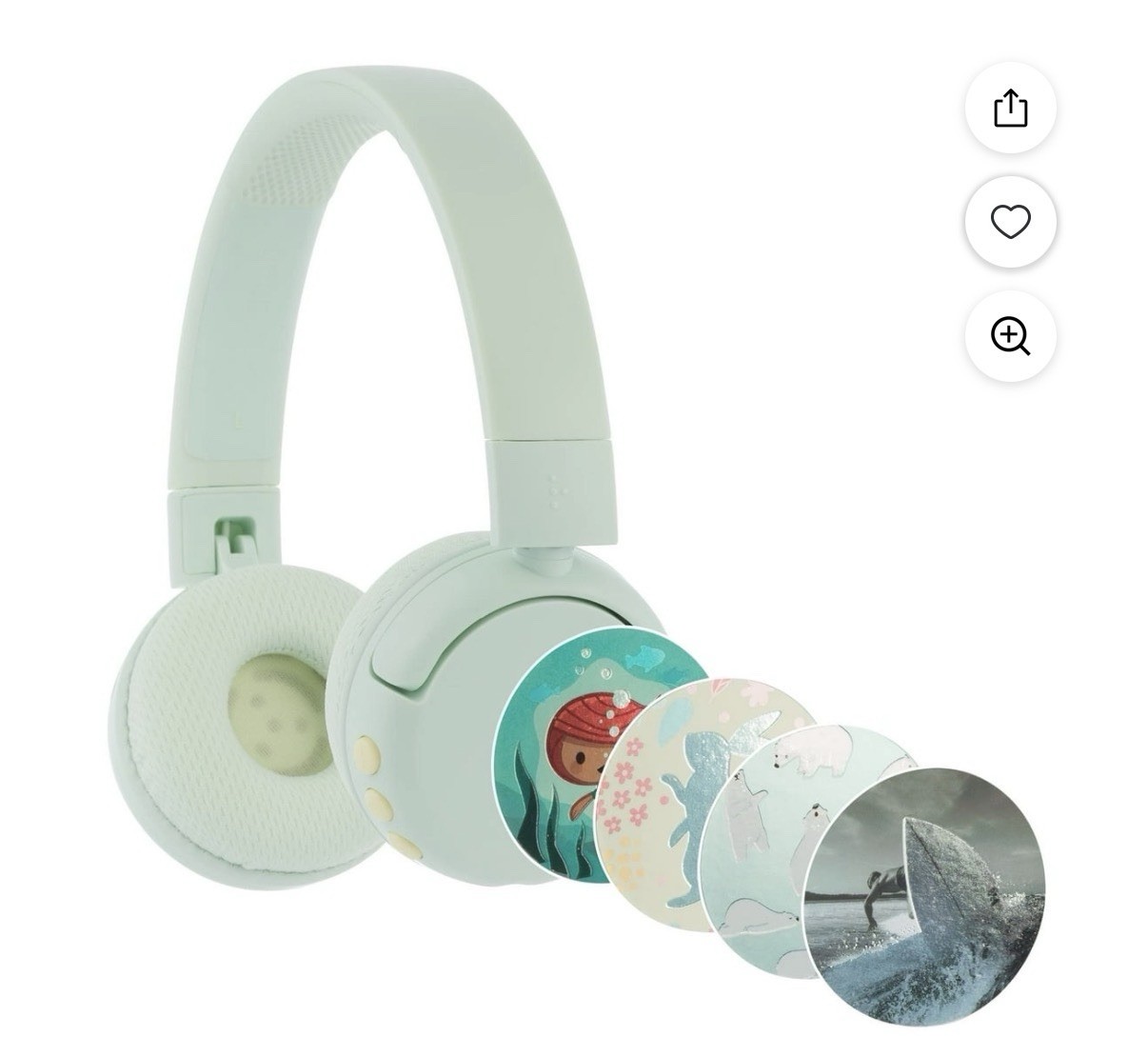 BuddyPhones POP Fun Bluetooth Wireless Kids Headphones w/ Microphone Green