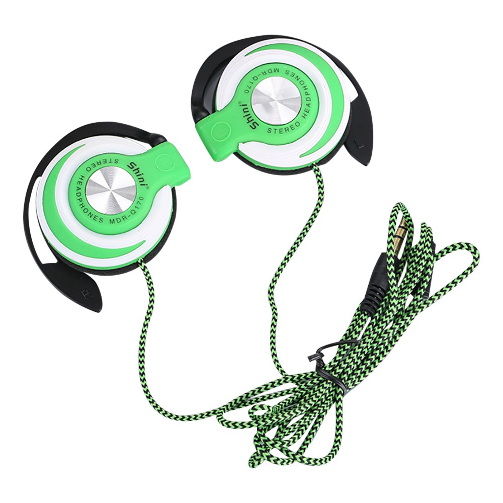 3.5mm Wired Headphones Heavy Bass Headset Over-ear Adjustable Ear Hook Earphones