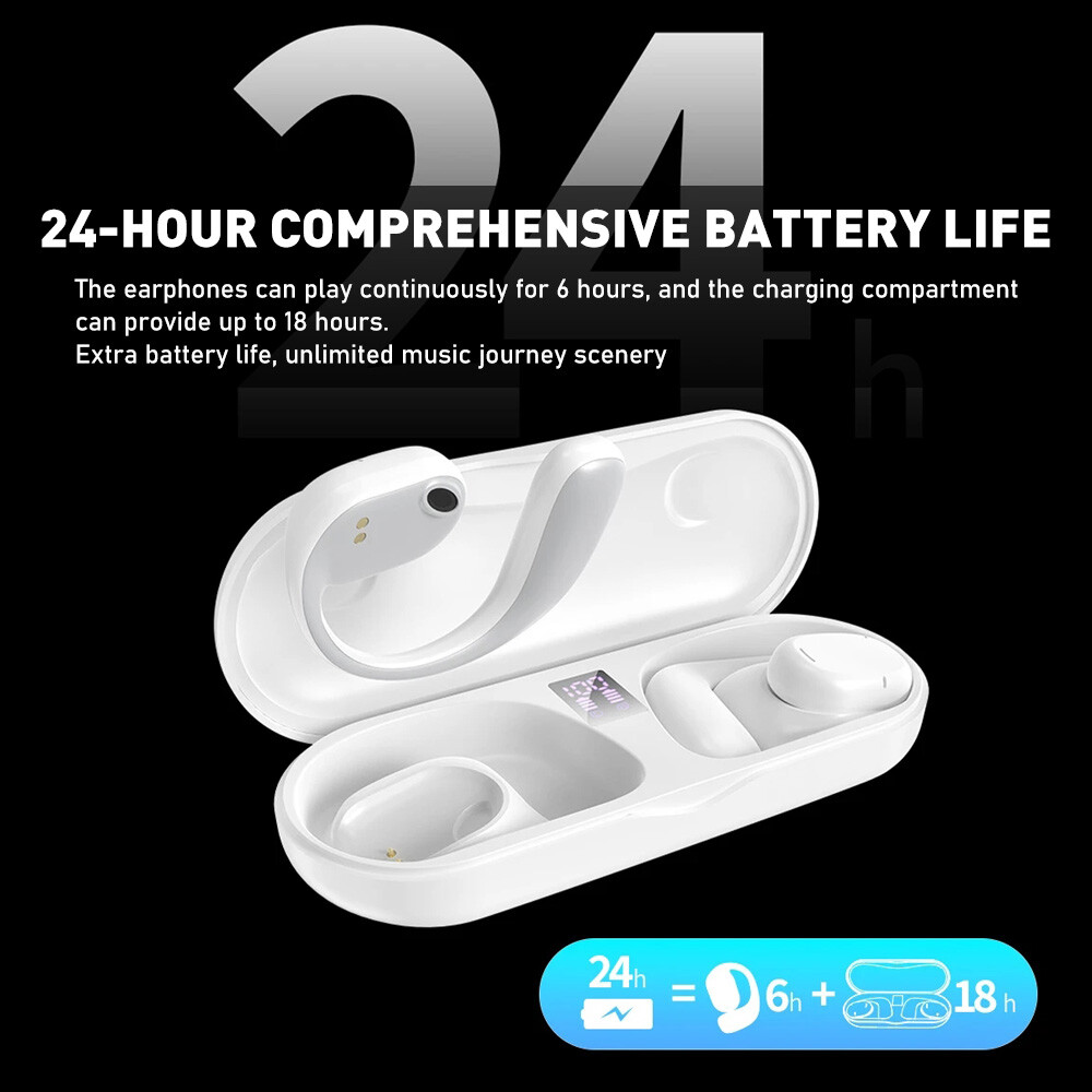 Bone Conduction Headphones Bluetooth 5.3 Wireless Open-Ear Earbuds Sport Headset