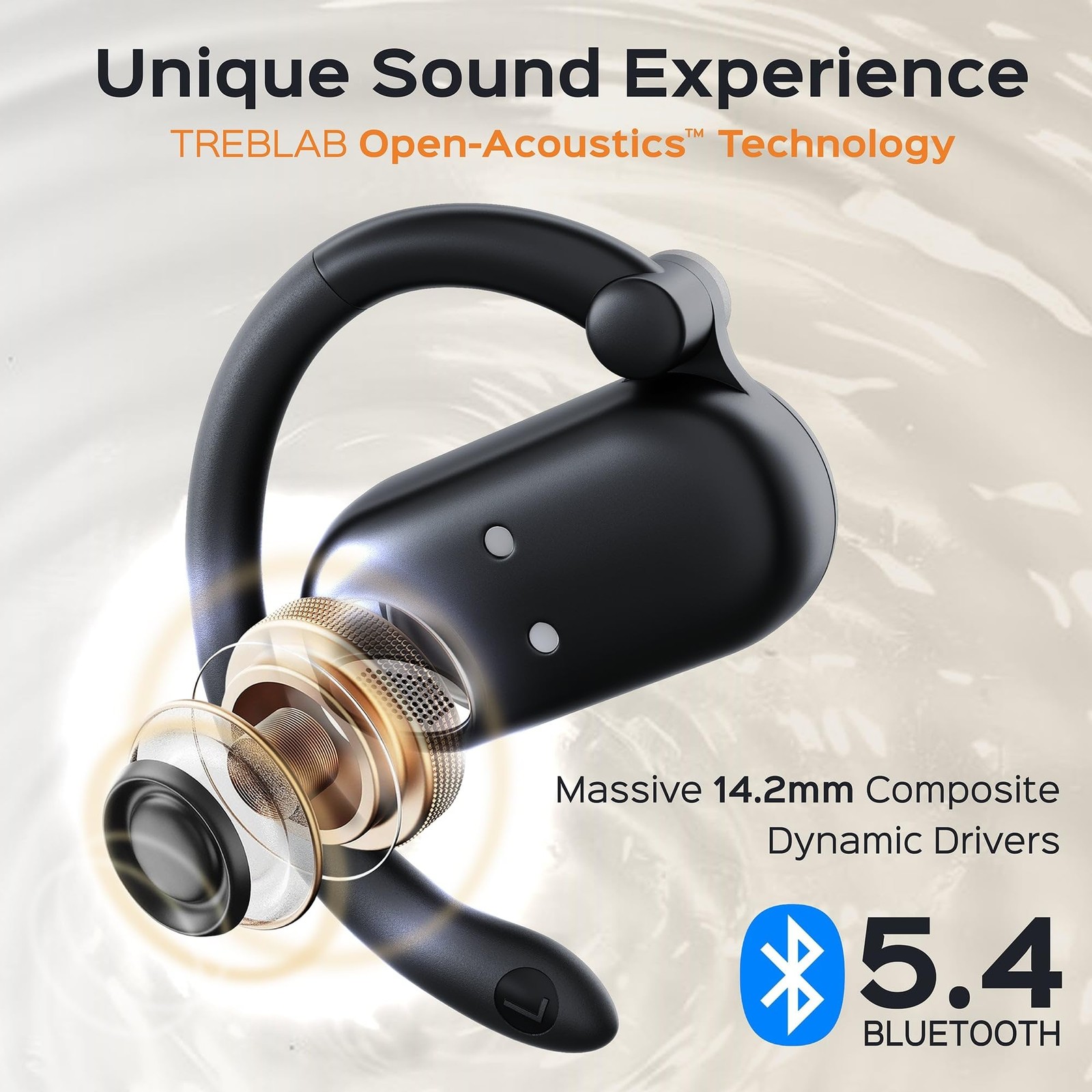 TREBLAB X-Open – True Open Ear Wireless Earbuds, Lightweight, 40H Playtime