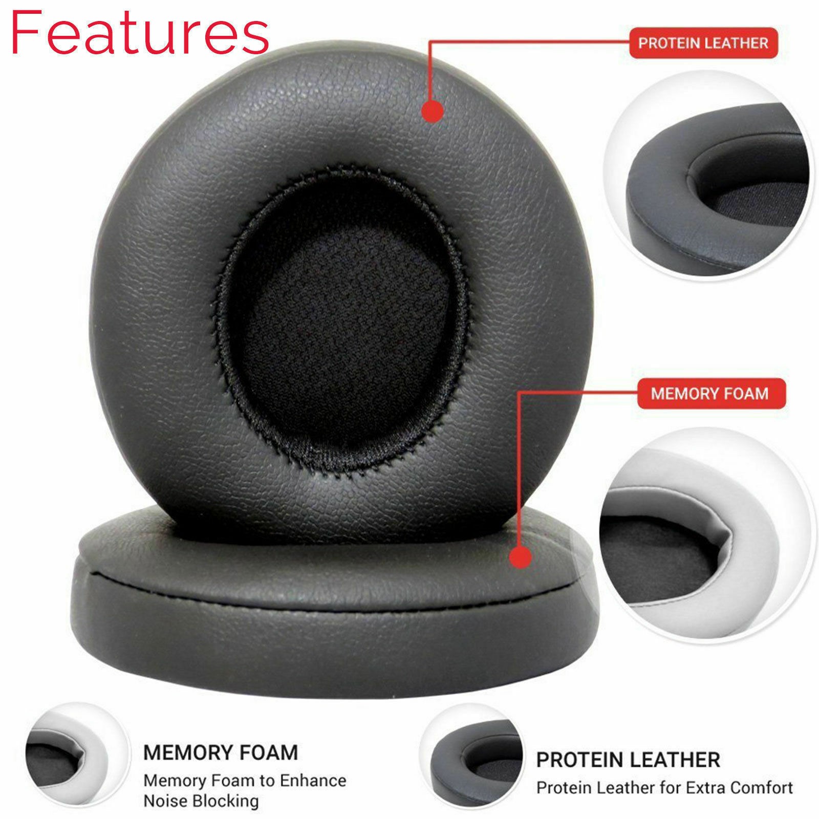 Replacement Ear Pads Cushion Cover Wireless For Beats by Dr Dre Solo 2/Solo 3