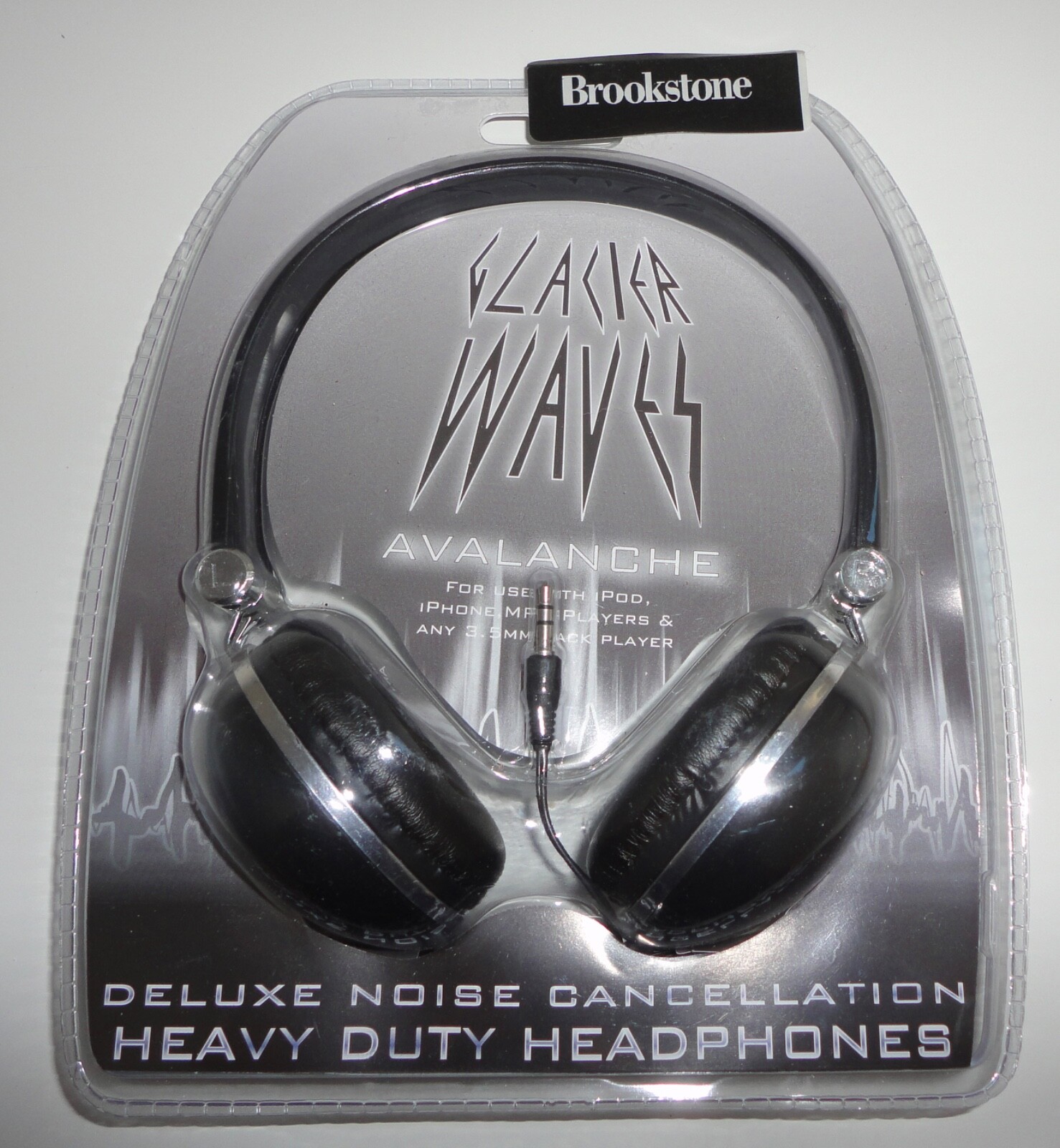 Brookstone Glacier Waves Avalanche Deluxe Noise Cancelling Heavy Duty Headphones