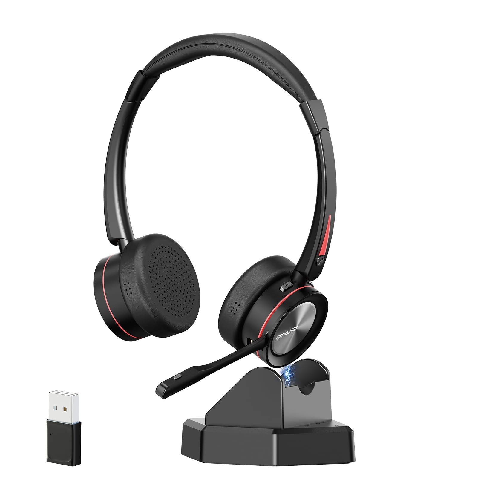 ENC Wireless Headset with Microphone for PC/Mobile, Bluetooth V5.2 Headset wi…