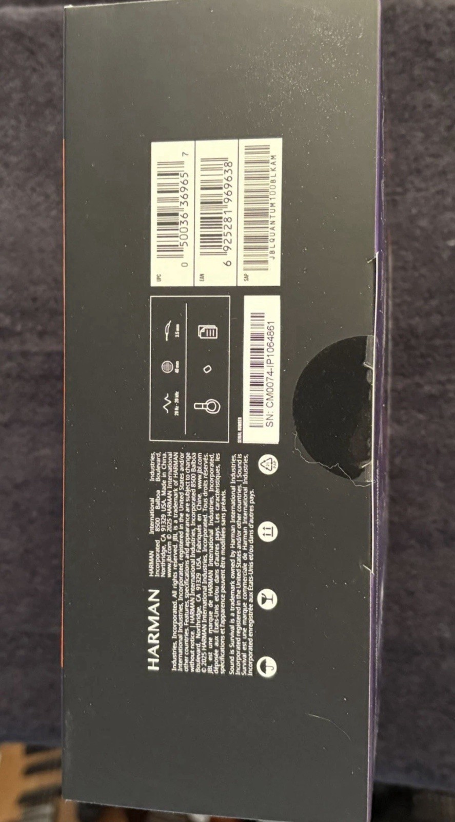 JBL Quantum 100 Wired Over-Ear Gaming Headphones – Black