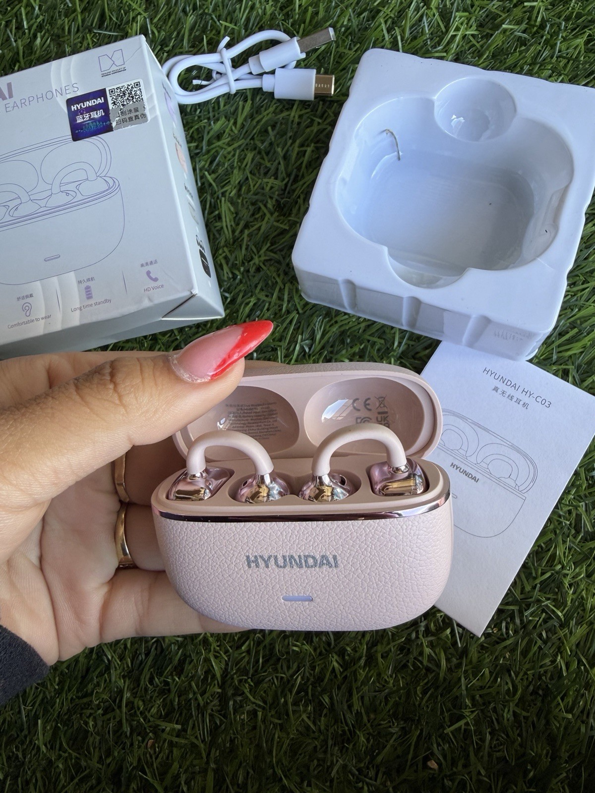 Hyundai HY-C03 True Wireless Bluetooth In-Ear Earbuds Touch Control, Pink