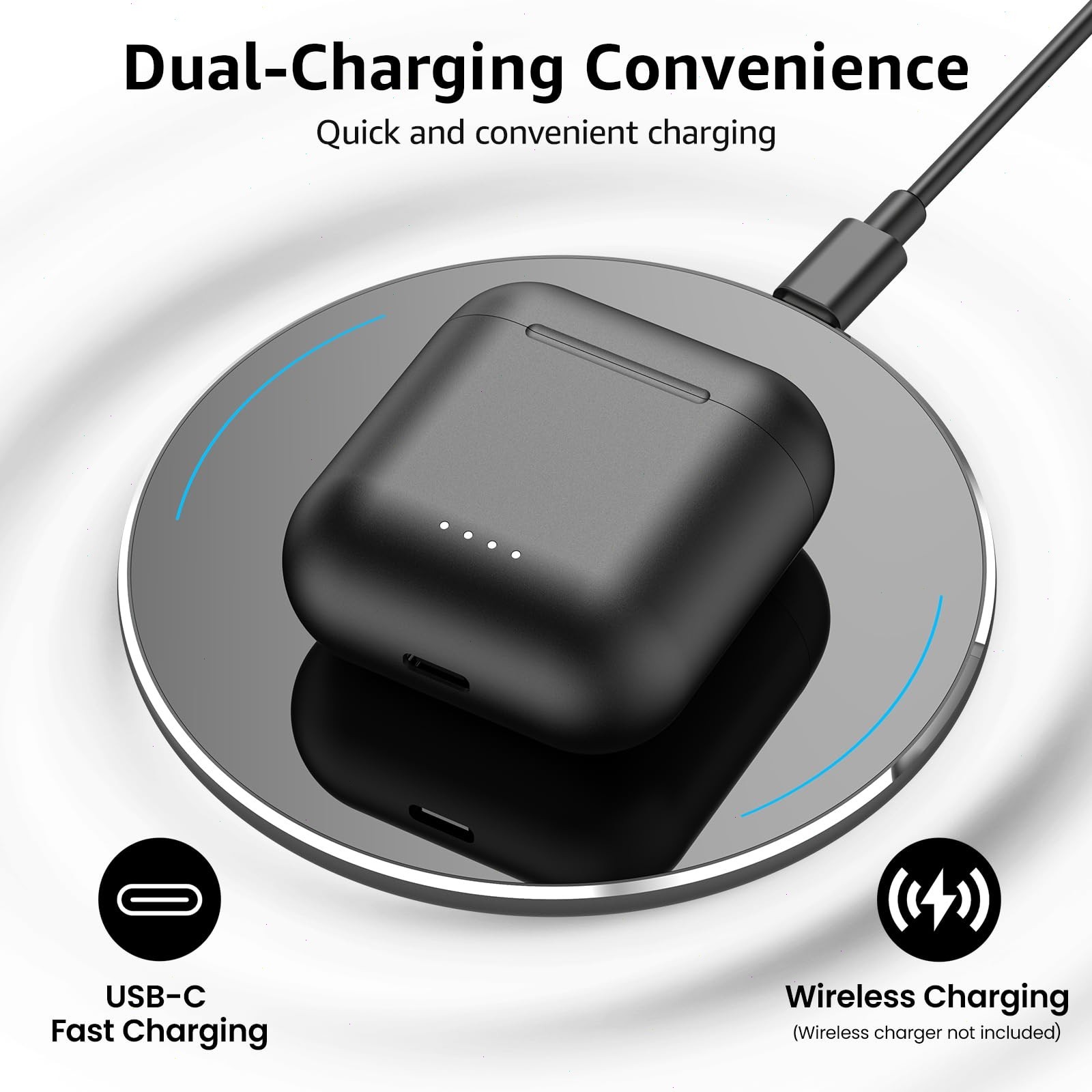 TOZO T6 Wireless Earbuds Bluetooth Stereo In-Ear Headphones, Black (Renew)