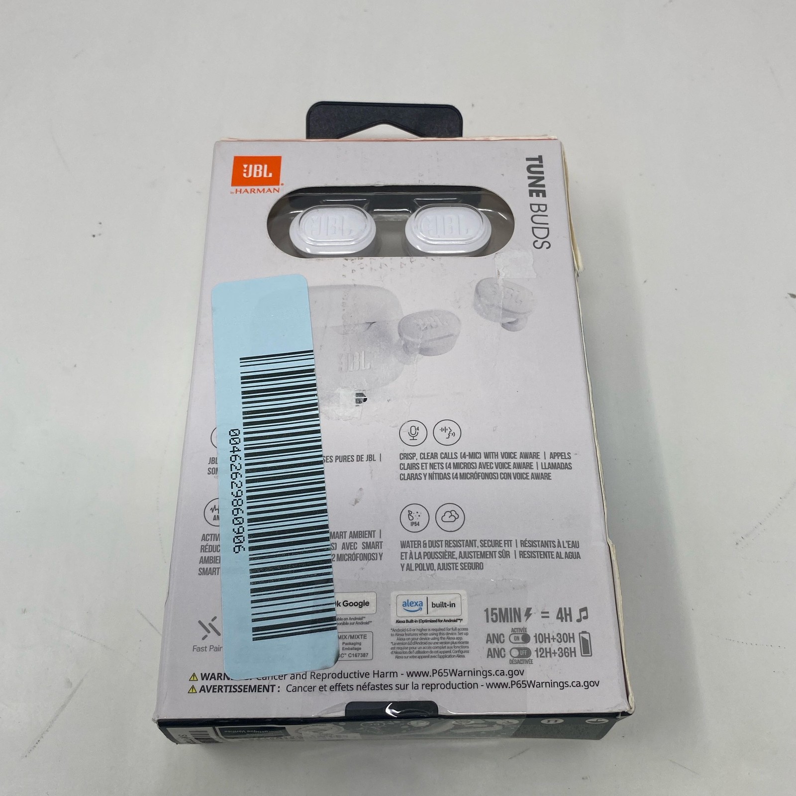 JBL Tune Buds ANC Bluetooth True Wireless Earbuds – White