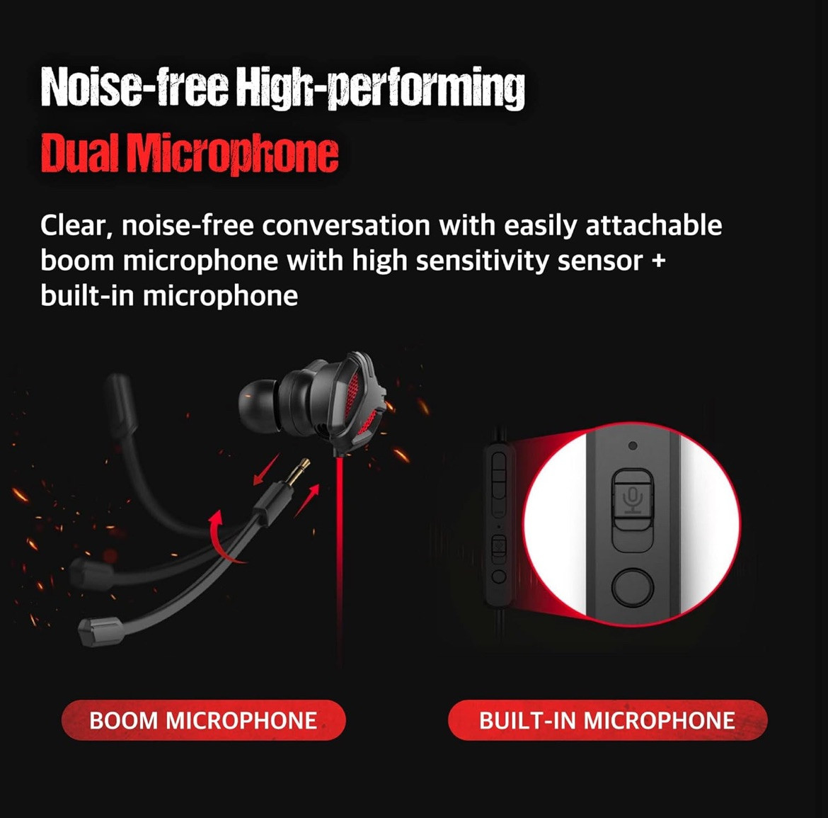Sound Panda SPE-G9 Light Gaming Earbuds Single Driver 3.5mm Dual Microphone