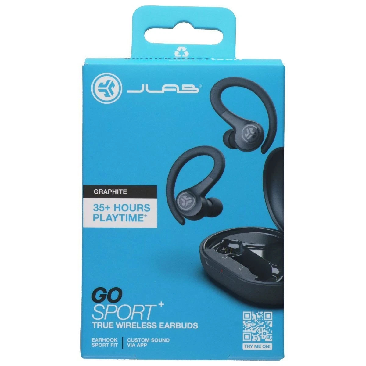 JLab Go Air Sport True Wireless Earbuds Bluetooth Graphite IP55 Gym