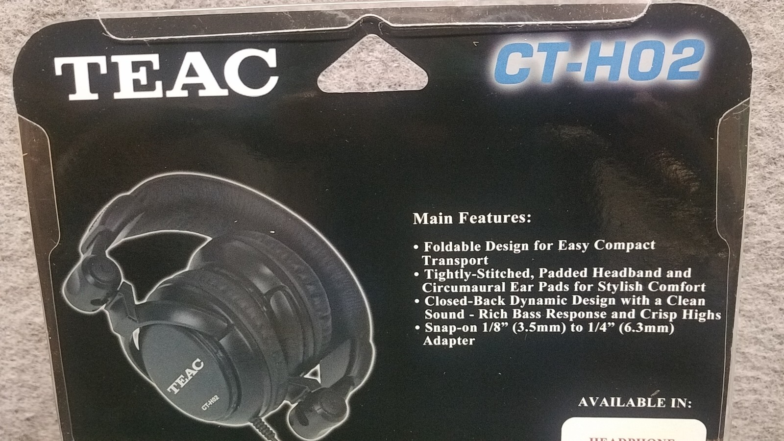Teac CT-H02 Pro Headphones Over Ear Foldable 1/4″ & 1/8″ Plug 9.8ft Cable NIB