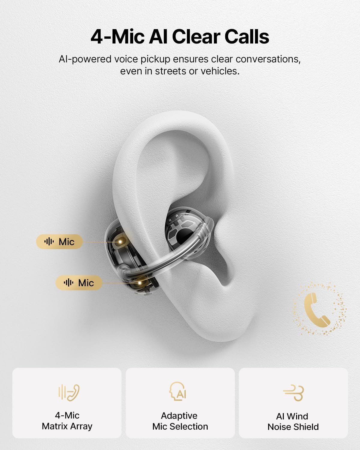 Baseus Bowie MC2 Air Open Ear Clip-on Earbuds, CloudComfort Air Cushions for Wor