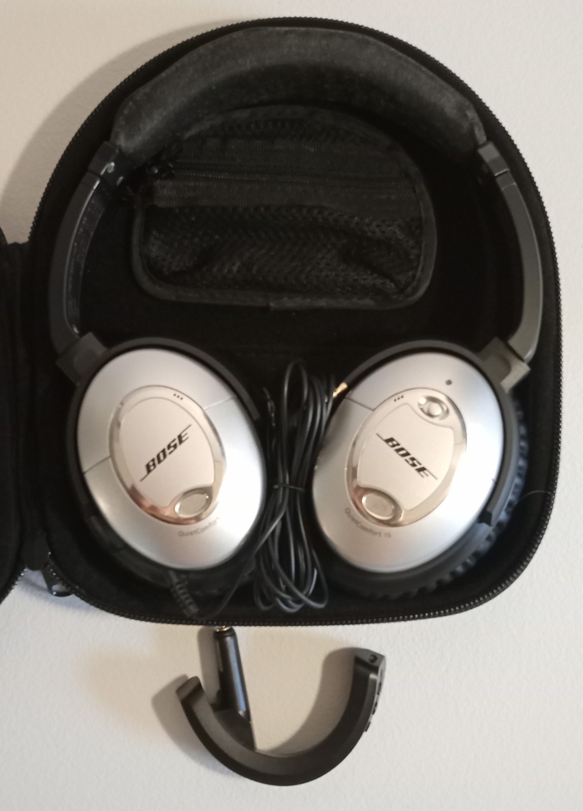 Bose QuietComfort QC15 Wired Headphones, Black & Silver w/ Bluetooth Adaptor