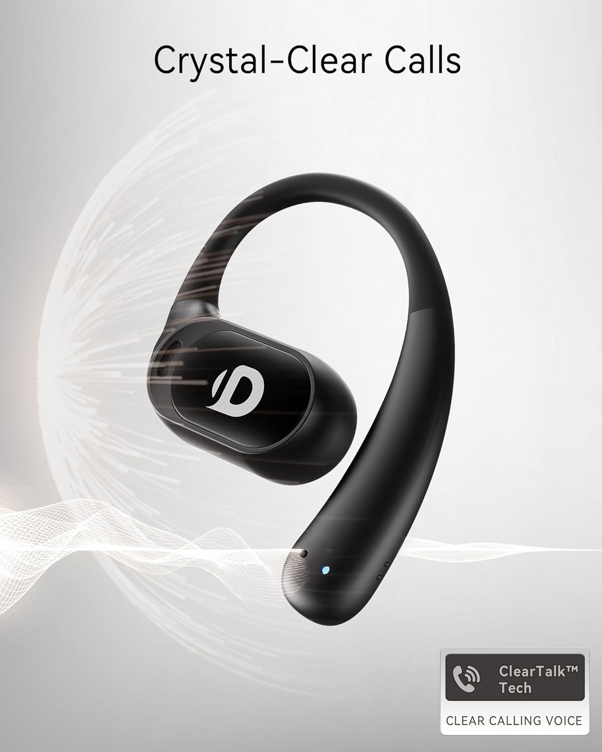 Open Ear Earbuds, True Wireless Open Ear Headphones with Earhooks, Air Conductio