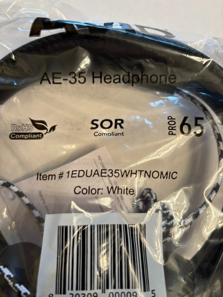 Headphones AVID, black and white, new in a sealed plastic bag, AE 35