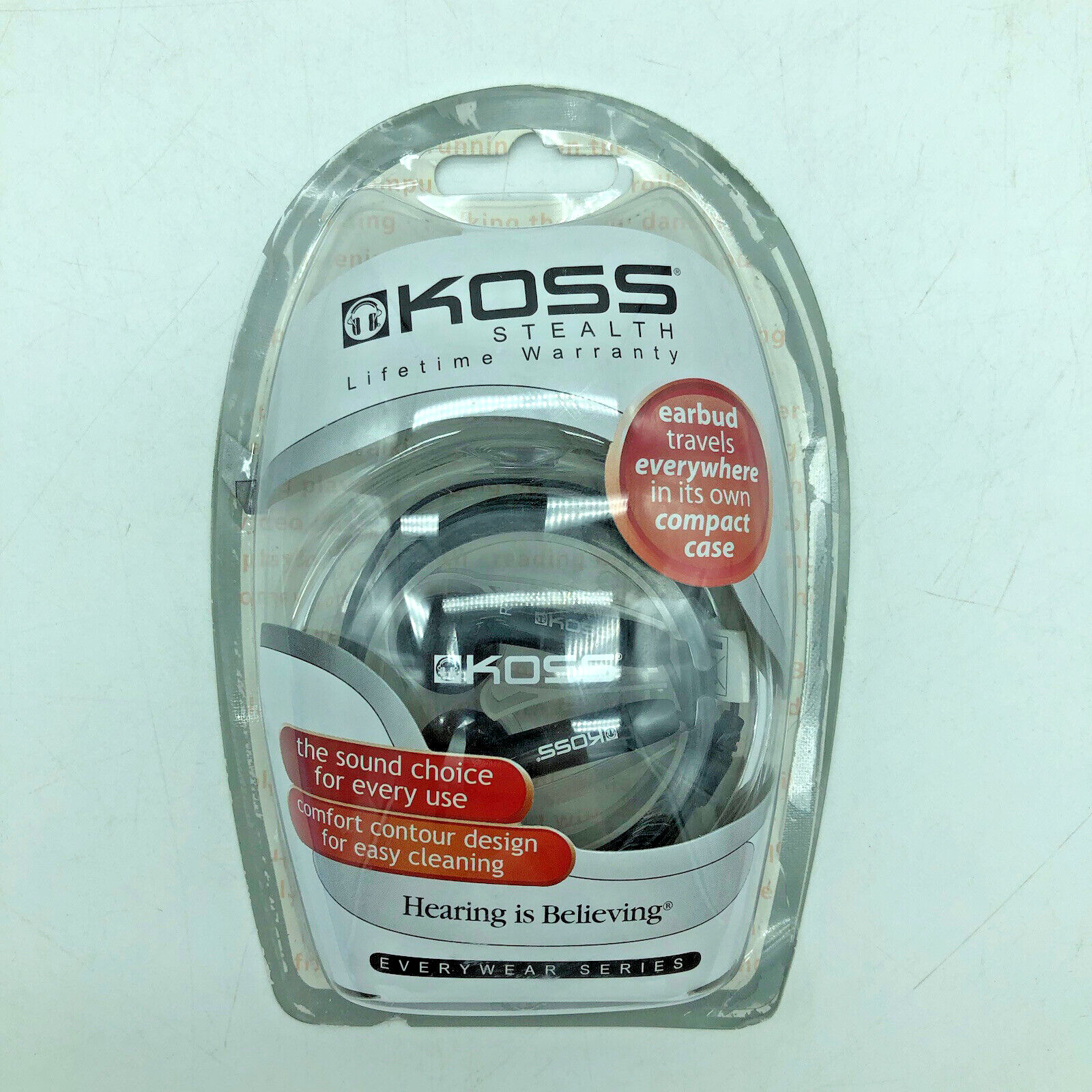 Koss Stealth Earbuds Headphones 3.5mm Travel In Ear CH-6855 Stereophones 4′ Cord