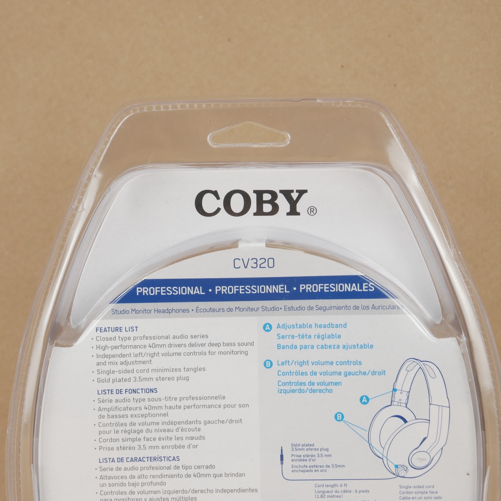 Coby Professional Studio Monitor Headphones CV320 SEE DESC