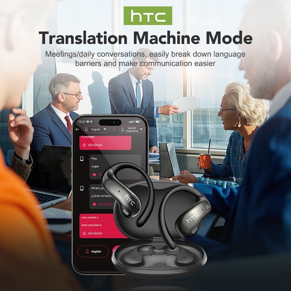 HTC NE19 Open Ear Translator Earbuds 150 Lang LED Touch