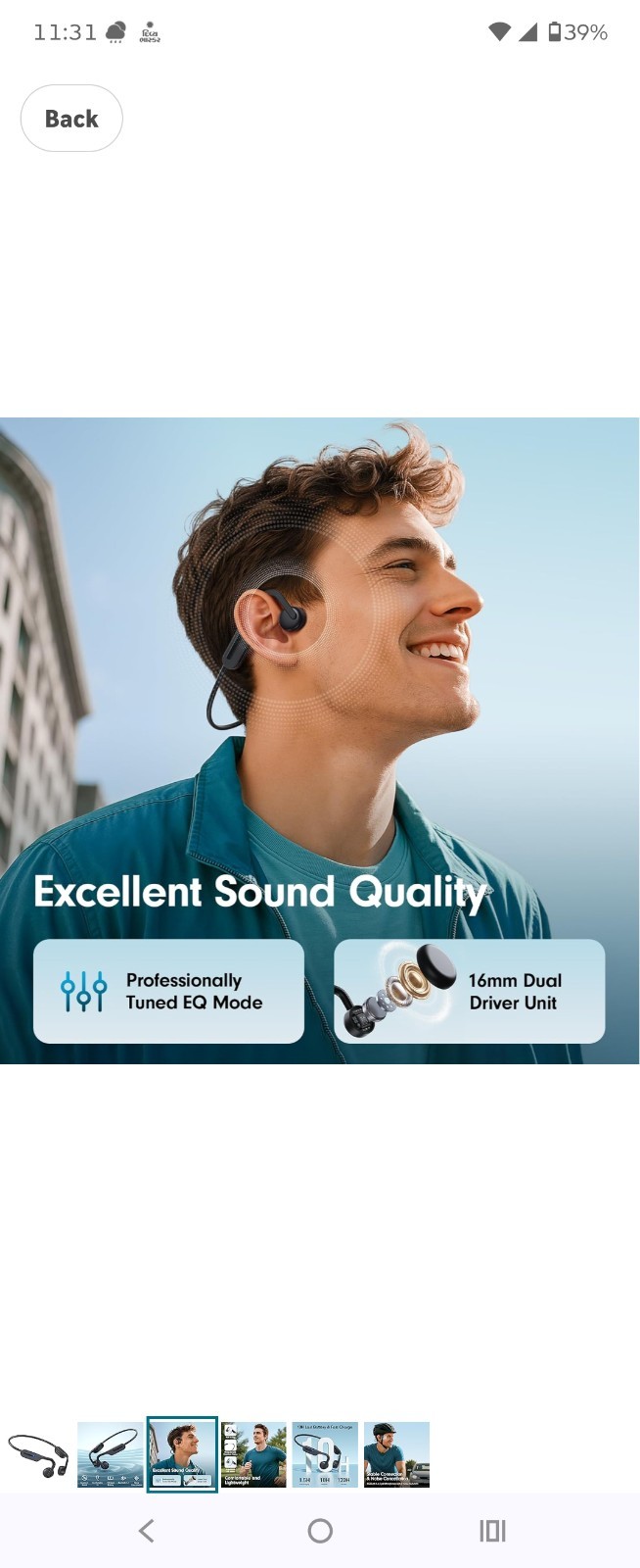 Bone Conduction Headphones Bluetooth 5.4 Open Ear Headphones with Mic, Wireless