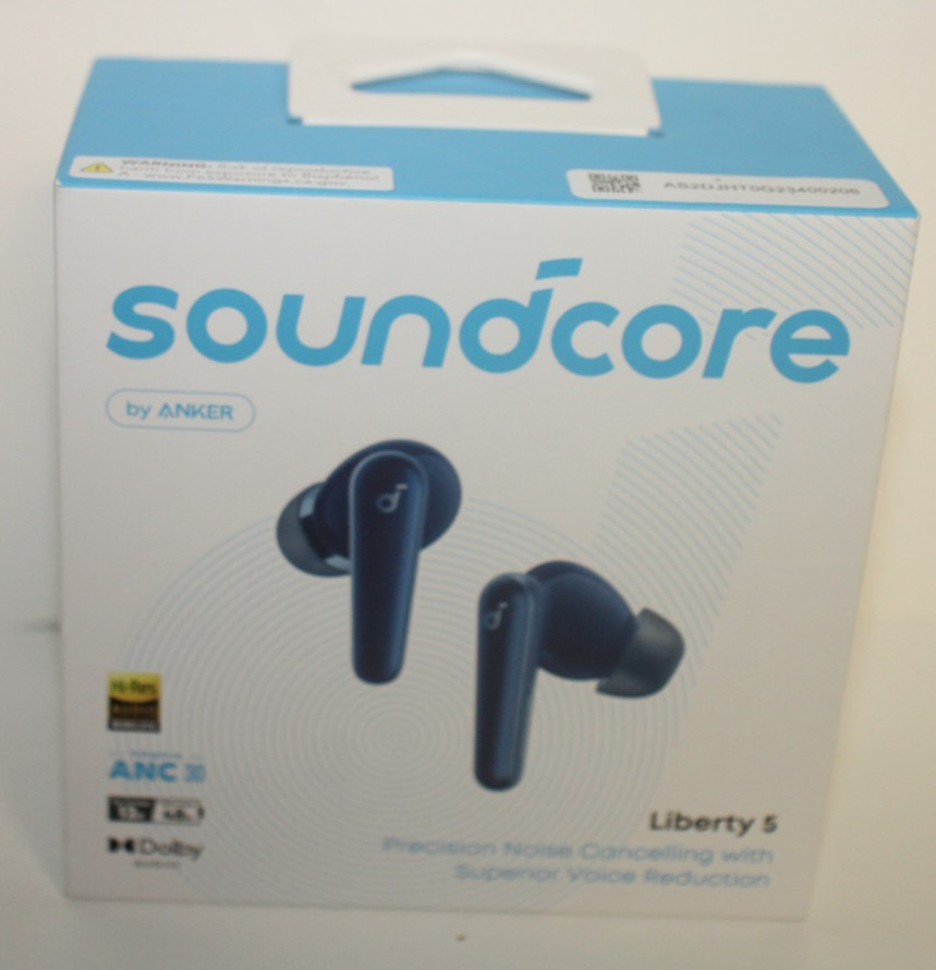 Soundcore Liberty 5 by Anker Noise-Cancelling Wireless Earbuds Blue – SEALED