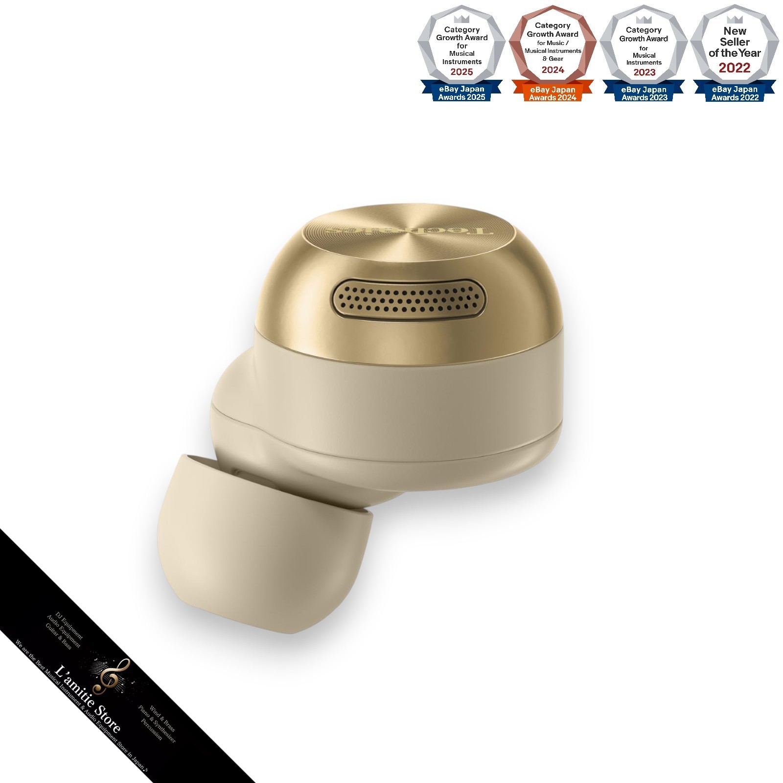 Technics EAH-AZ100-N Wireless Noise Cancelling Earbuds Bluetooth Champagne Gold