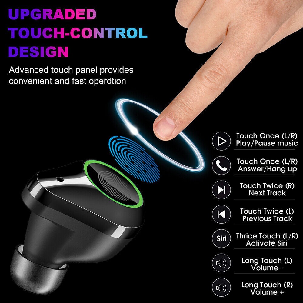 Bluetooth Earphone Wireless Earbuds Headphones Headset for iPhone Cell Phone
