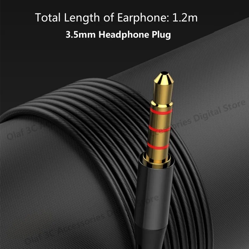 3.5mm Wired Headphones In Ear Headset Wired Earphones with Microphone Bass Ster