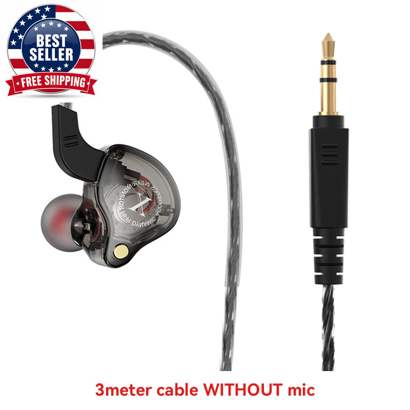 Sport Hifi Headphones with Mic Bass Wired In-Ear Earbuds Game Music Running Nois