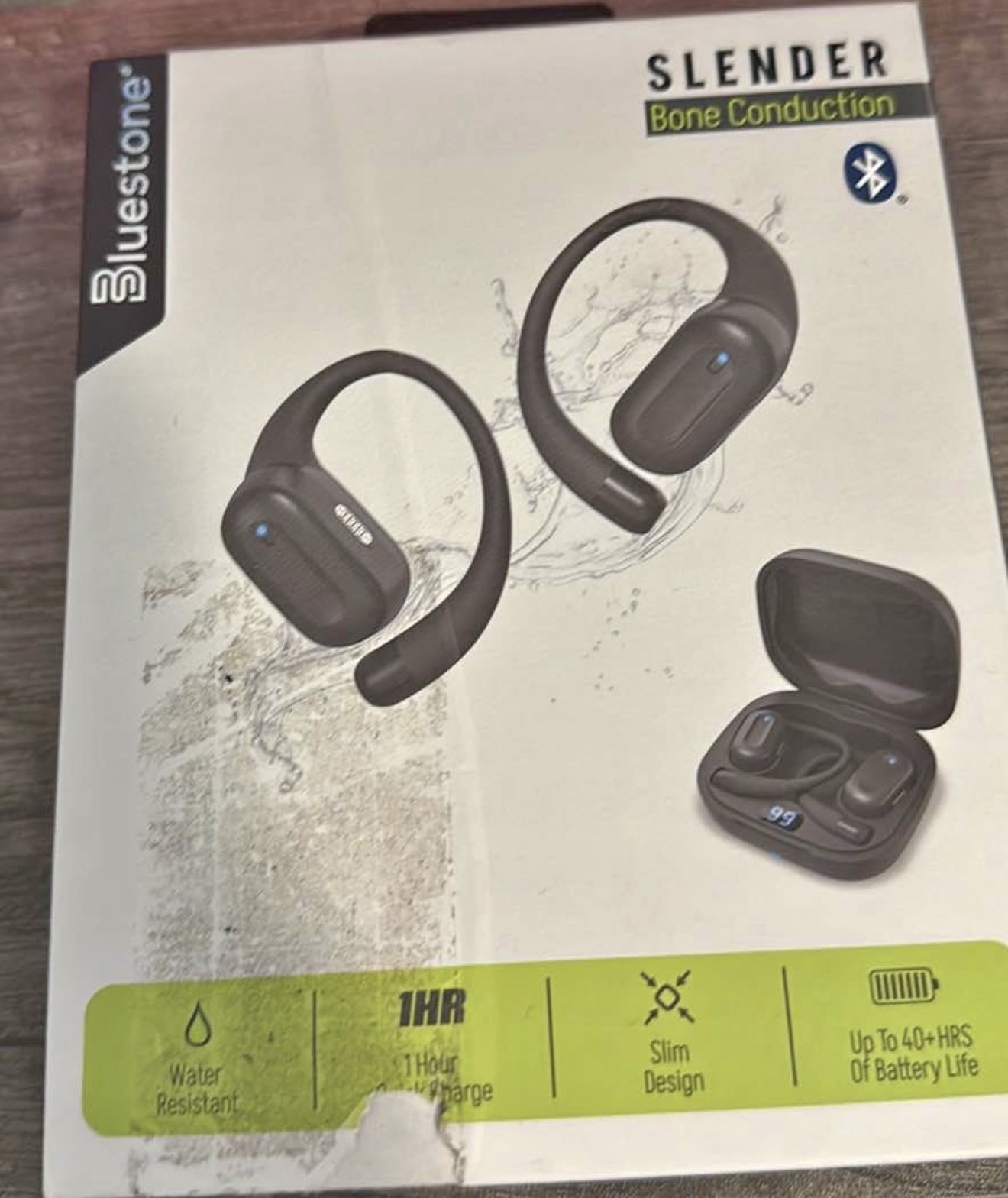 Bluestone Slender Bone Conduction Bluetooth Ear-hook Headphones, Water Resistant