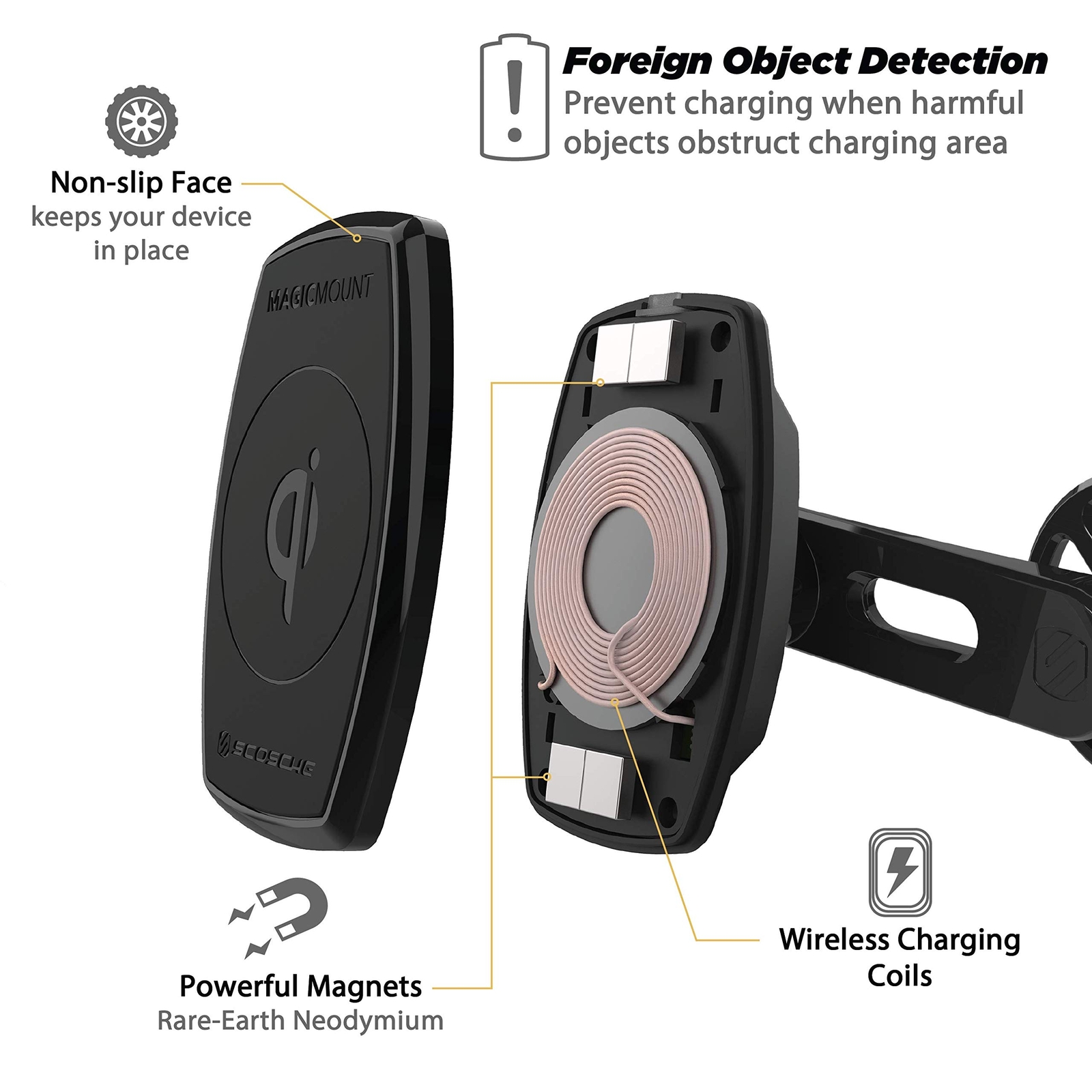 Scosche MQ2VP2-XT MagicMount FreeFlow Vent Qi Charging Mount