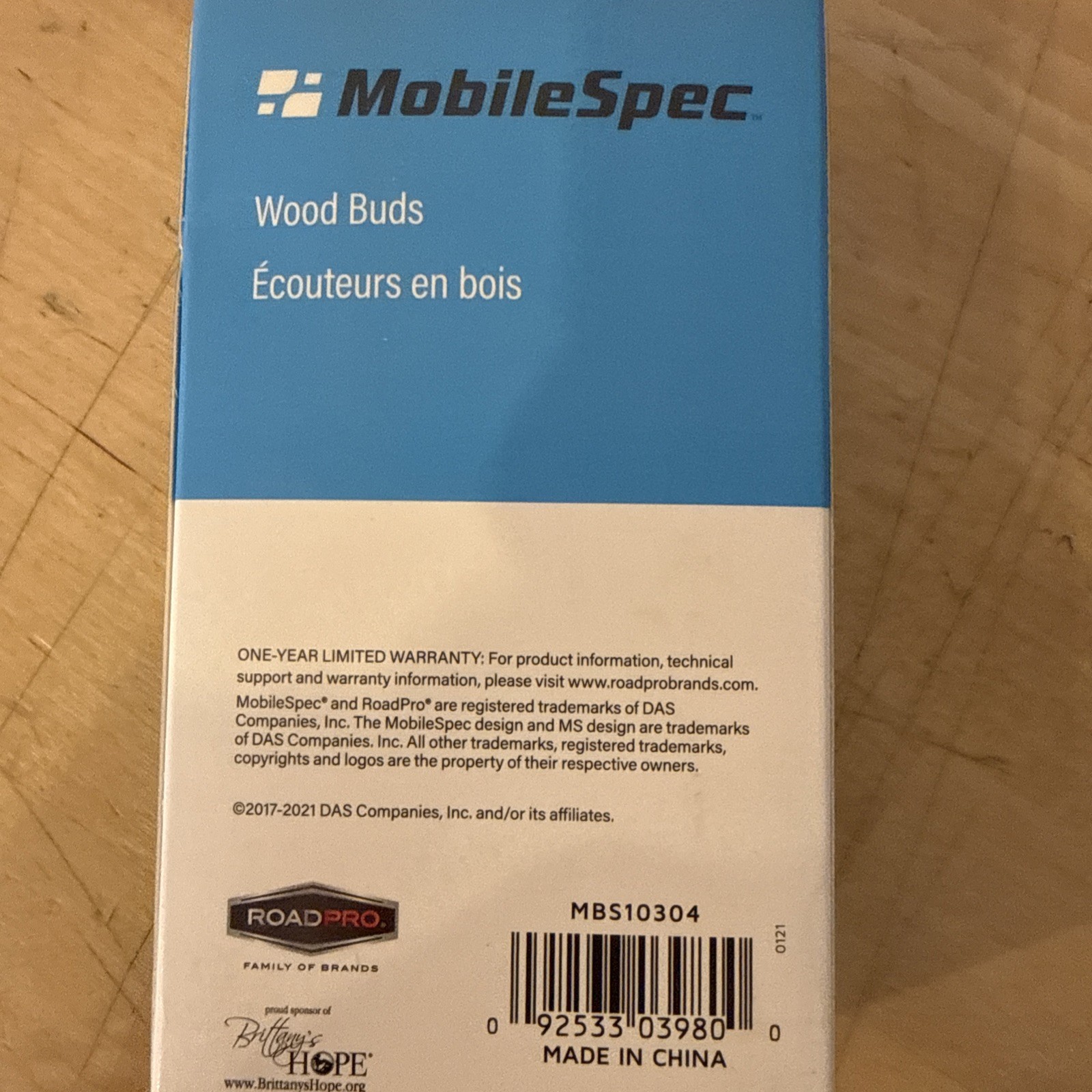 Mobile Spec Wired Buds Wood Buds In Line Mic