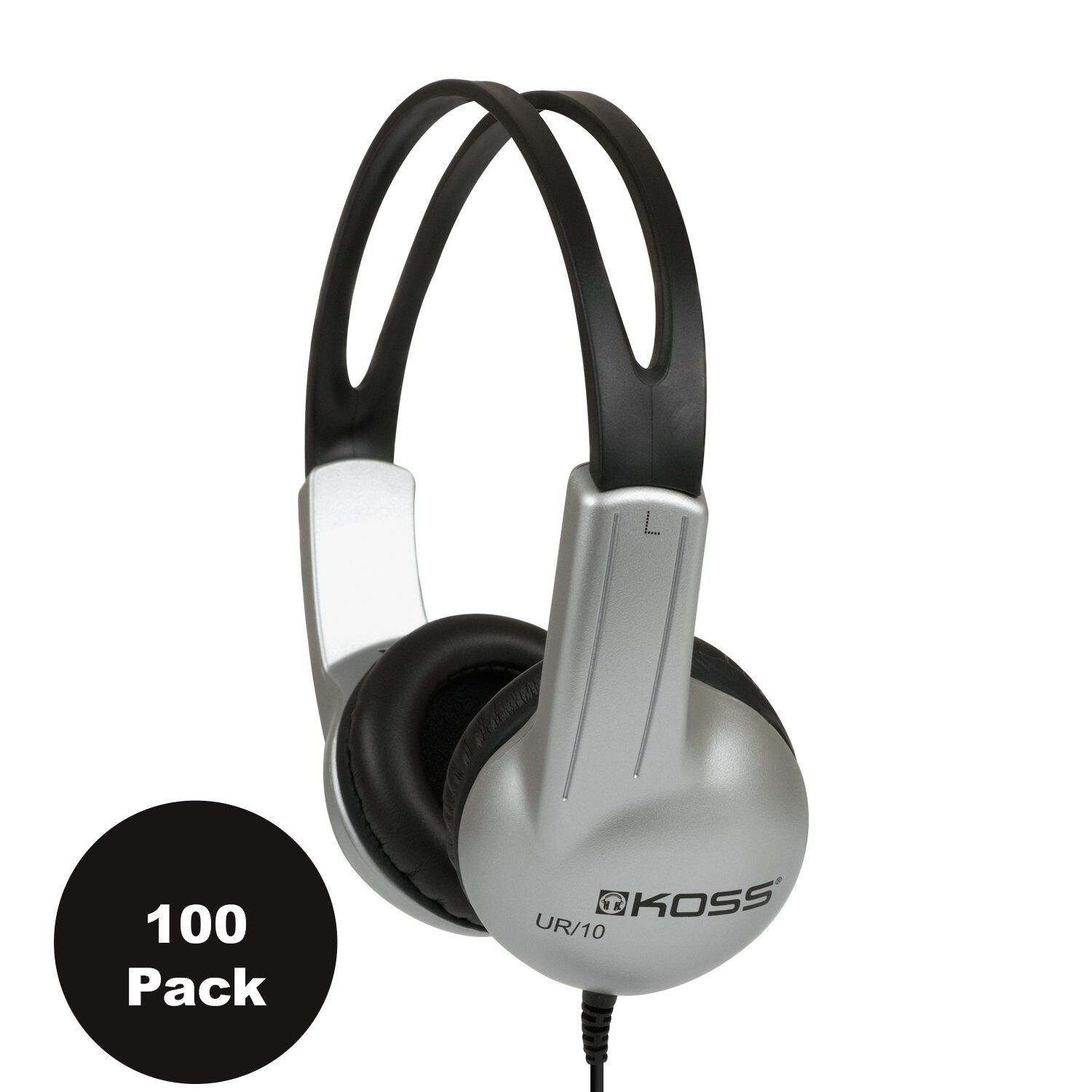 Lot of 100 Koss UR-10 Closed Ear Adjustable Stereo Headphones