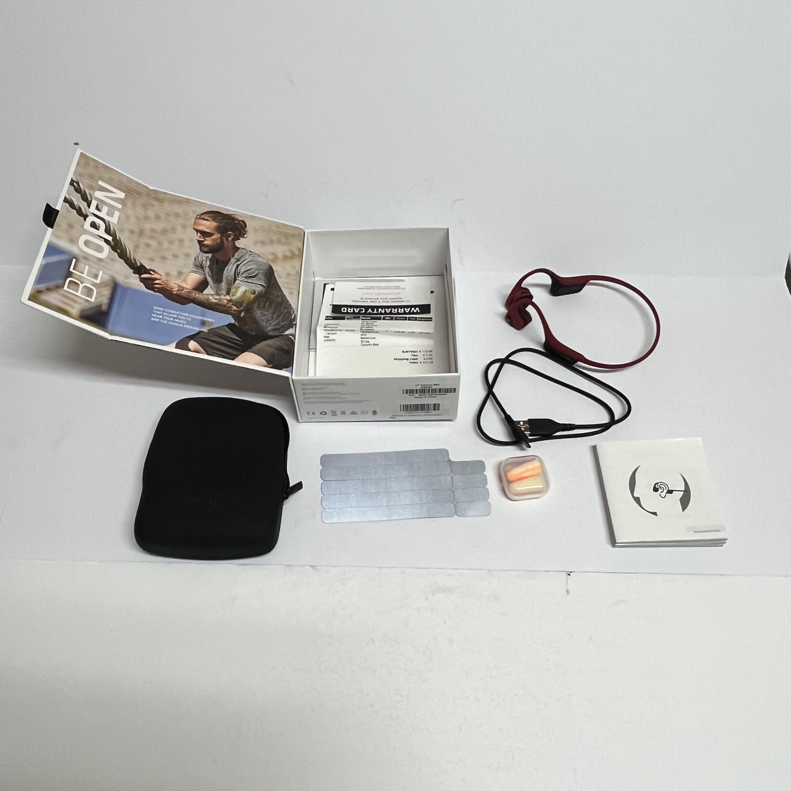 AfterShokz Air Canyon Red Bone Conduction Wireless Headphones AS650 Bluetooth