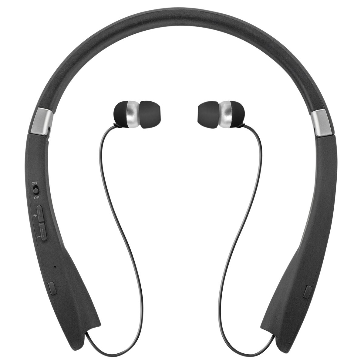 Universal Bluetooth Neck Headphones with Retractable Earbuds and Microphone